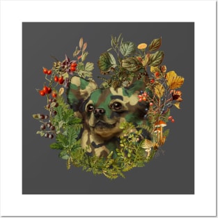 Camo Chihuahua Forest Adventure Posters and Art